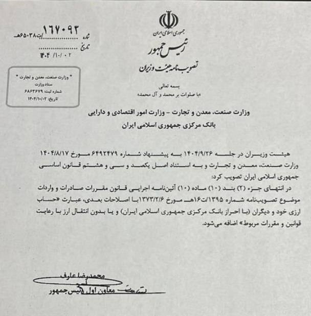 سقف محدودیت کارت بازرگانی در واردات از محل ارز اشخاص برداشته شد